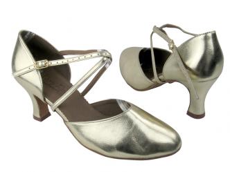 dansschoenen lichtgoud leder  